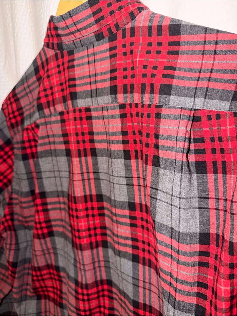 VTG Y2K J.Crew Mens Tailored Plaid Button Down Shirt Red Gray Men’s Size Medium